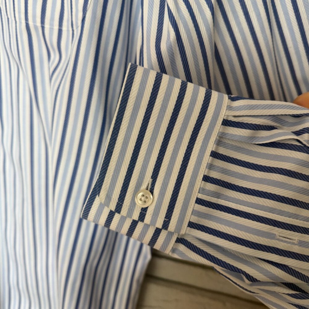 3/$20, Denver Hayes Men's Long Sleeve Button-up Striped Shirt, 100% Cotton XL - Picture 3 of 13